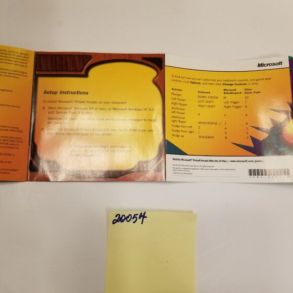 Microsoft Pinball Arcade (PC CD-ROM Windows 95/98) Excellent Condition in box - Picture 7 of 14